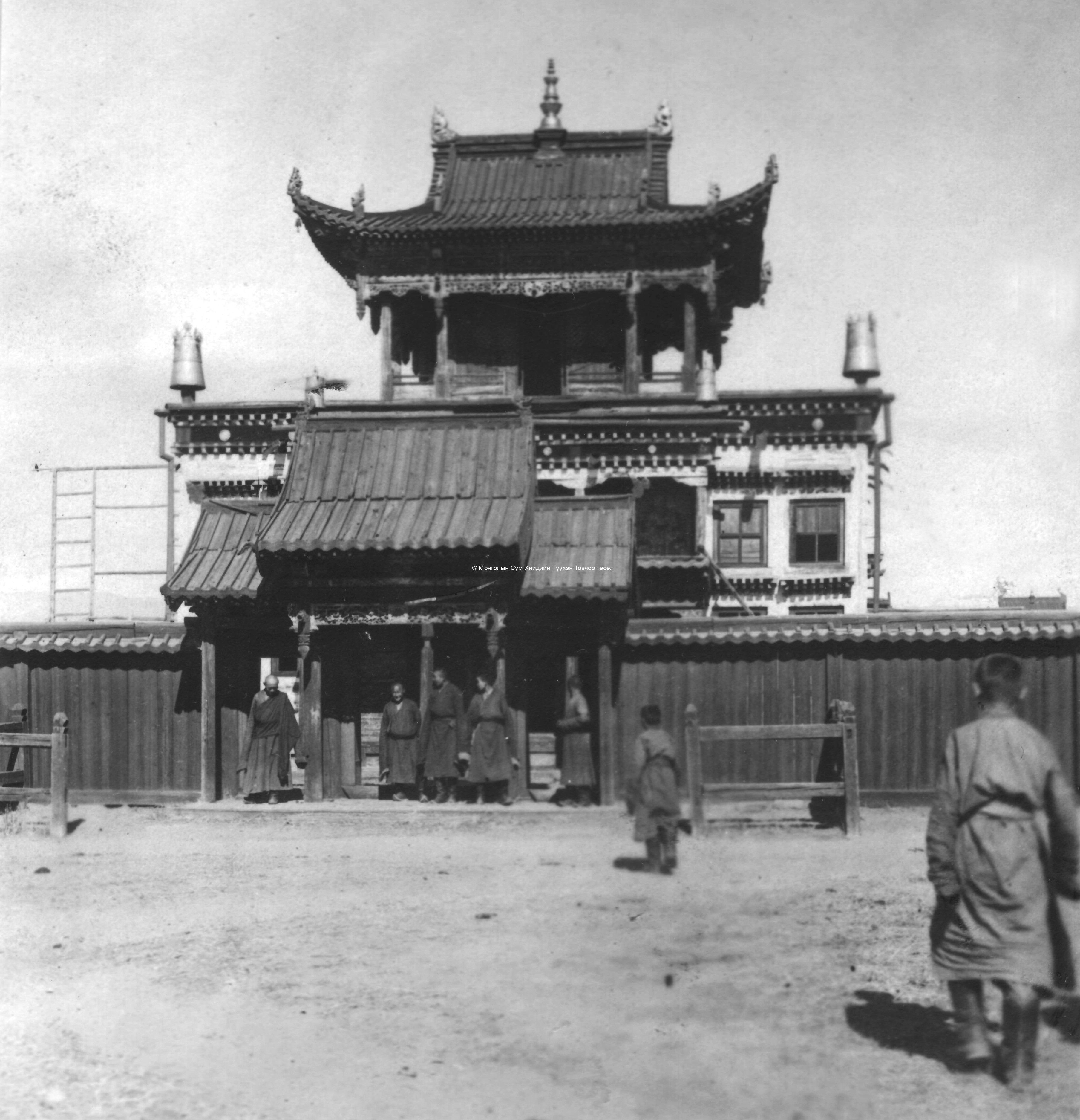 Main assembly hall (?) with monks. Film Archives K-23770
